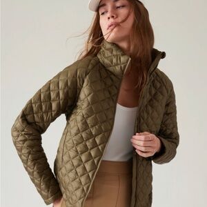 Athleta Olive Quilted Puffer Jacket
